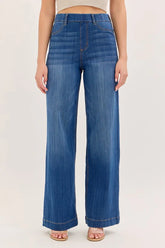 Medium Wash High-Waisted Wide-Leg Jeans