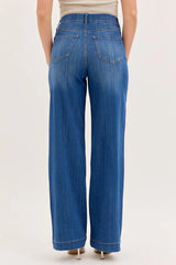 Medium Wash High-Waisted Wide-Leg Jeans