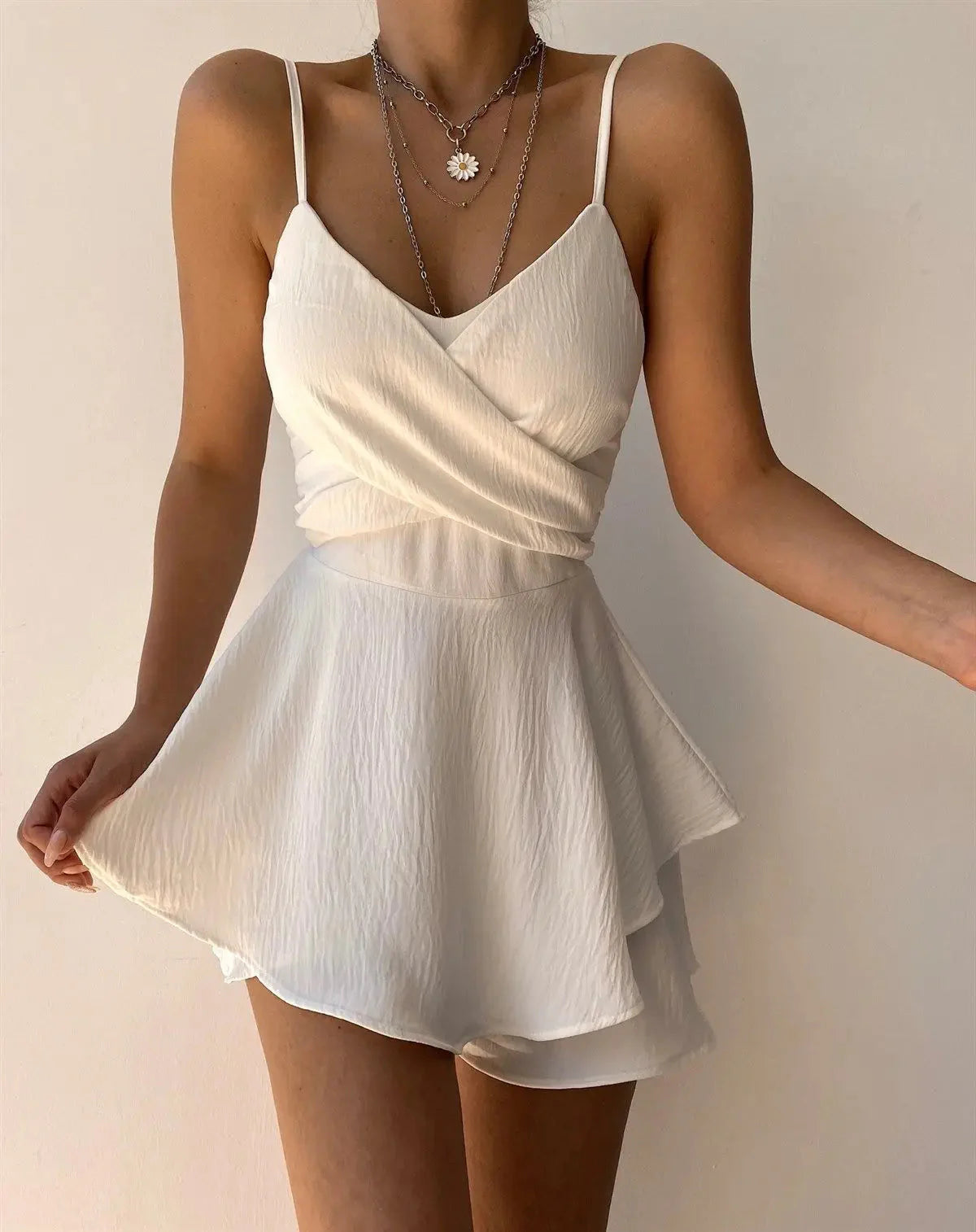 Crossover Ruffle Romper